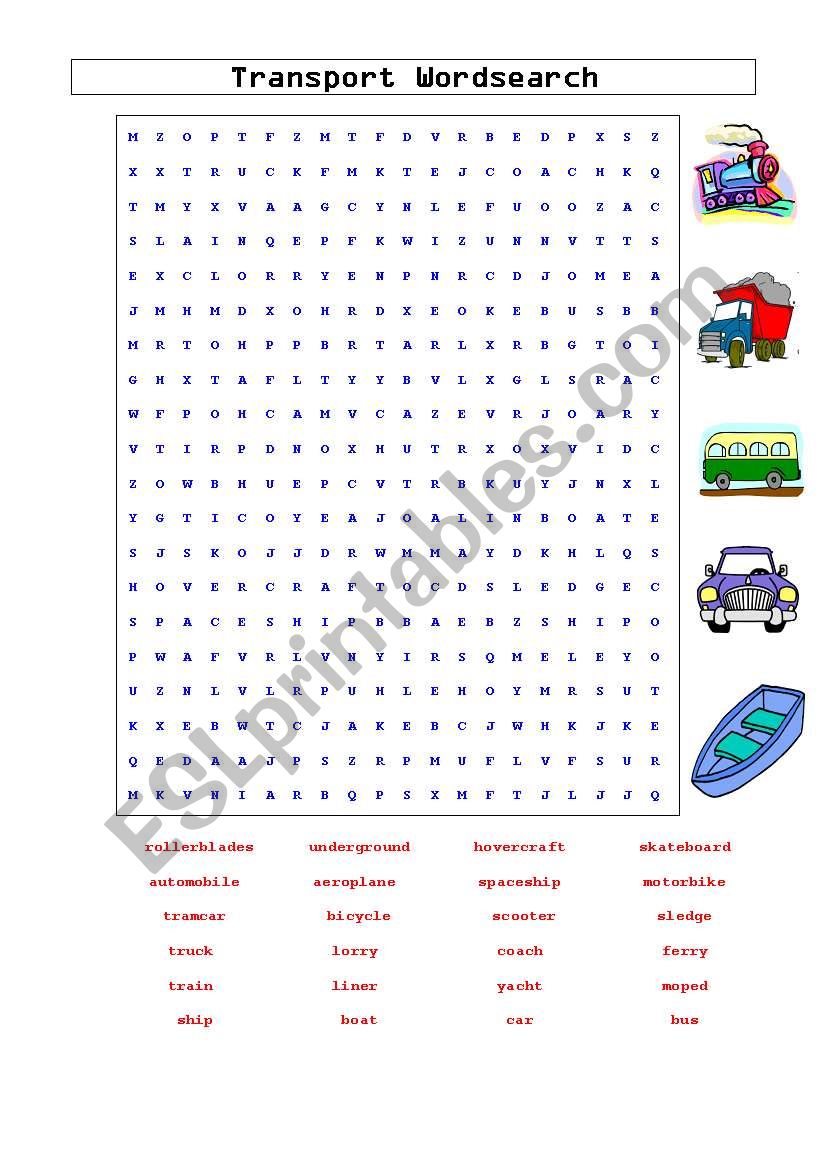 transports worksheet