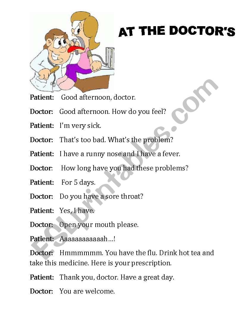 at the doctorÂ´s worksheet