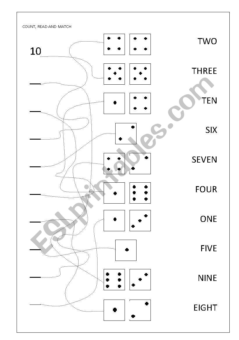 NUMBERS from 1 to 10 worksheet