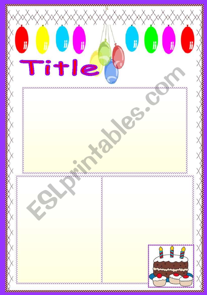 Celebration Template. worksheet