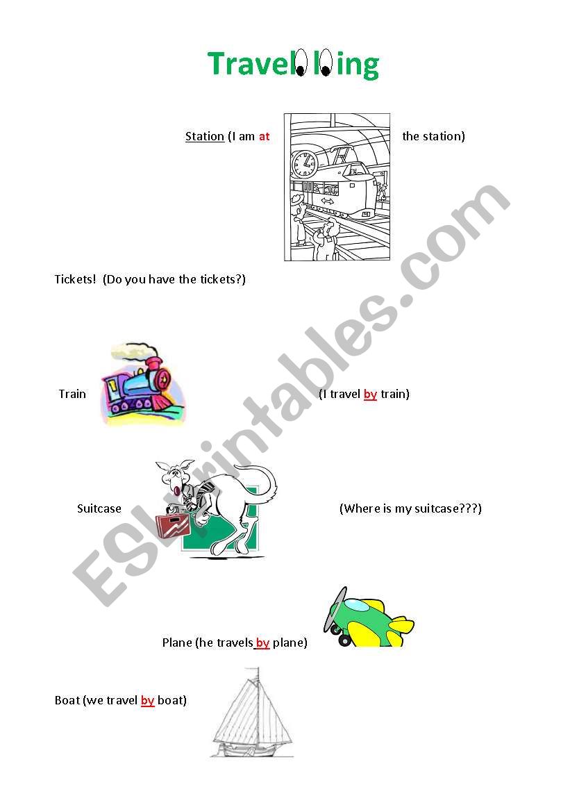 Travelling (1/2) worksheet