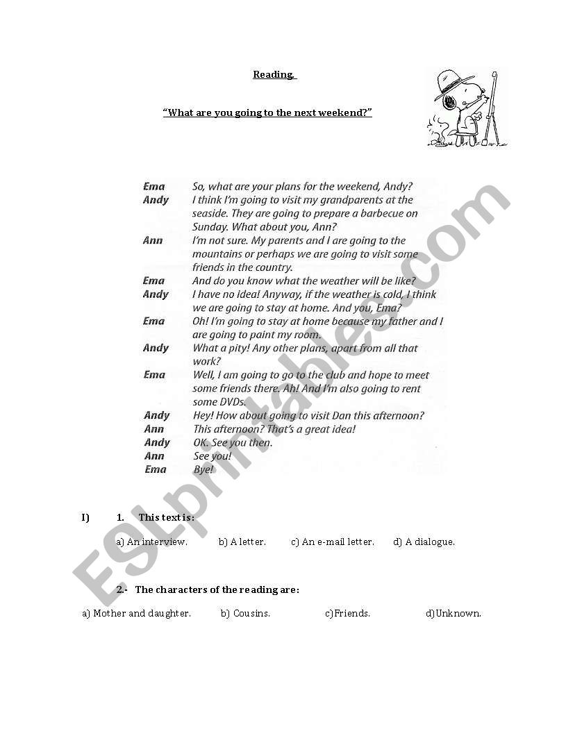 Greeting worksheet