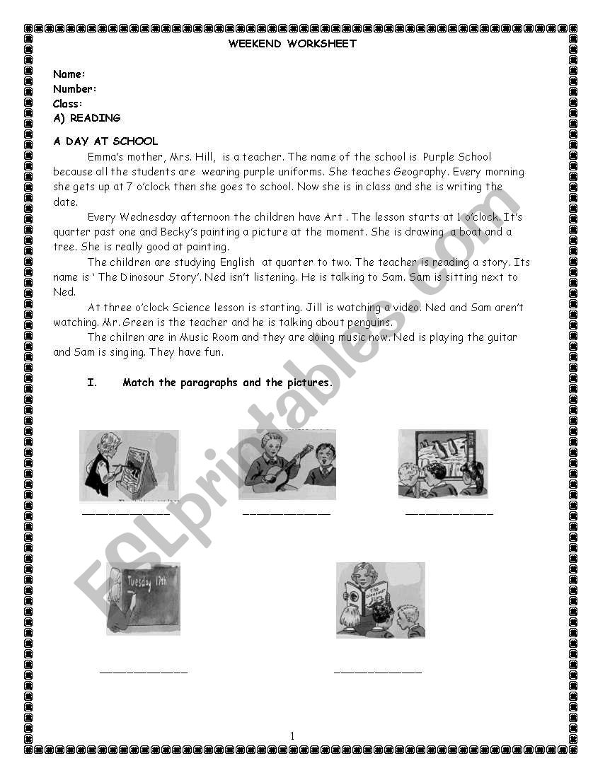 present continous tense worksheet