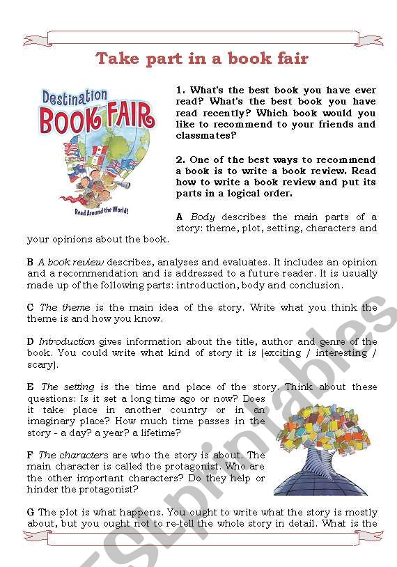 Take part in a book fair!  worksheet