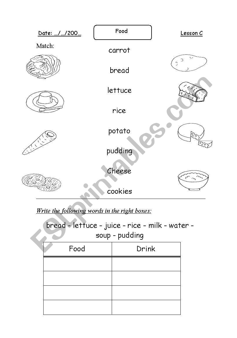 FOOD2 worksheet