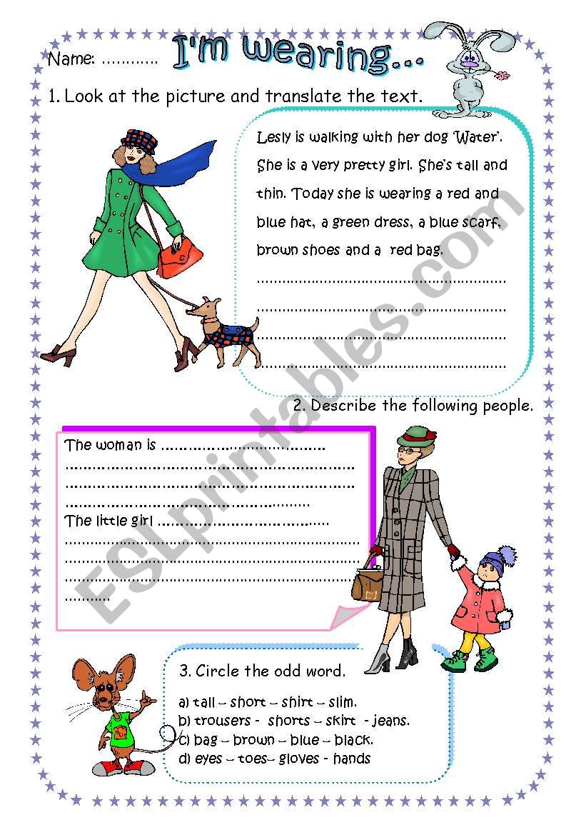 DESCRIBING PEOPLE worksheet