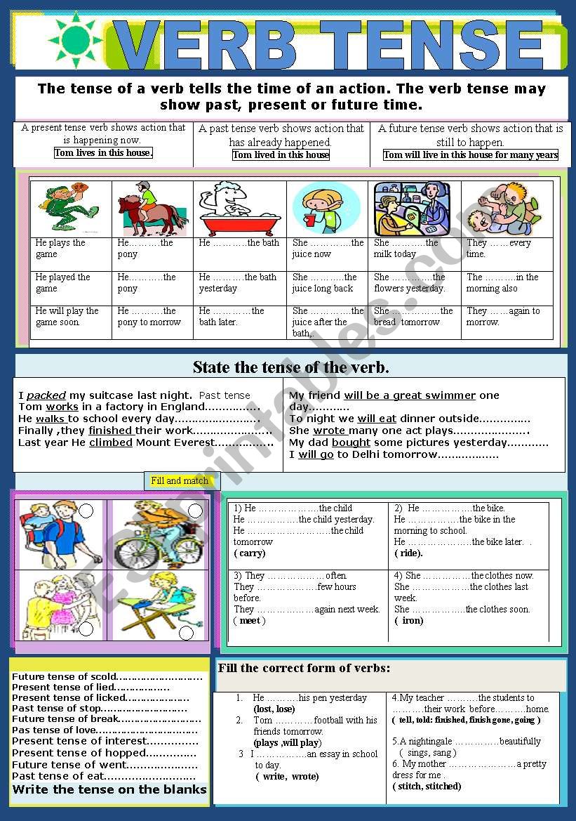 VERB TENSE worksheet