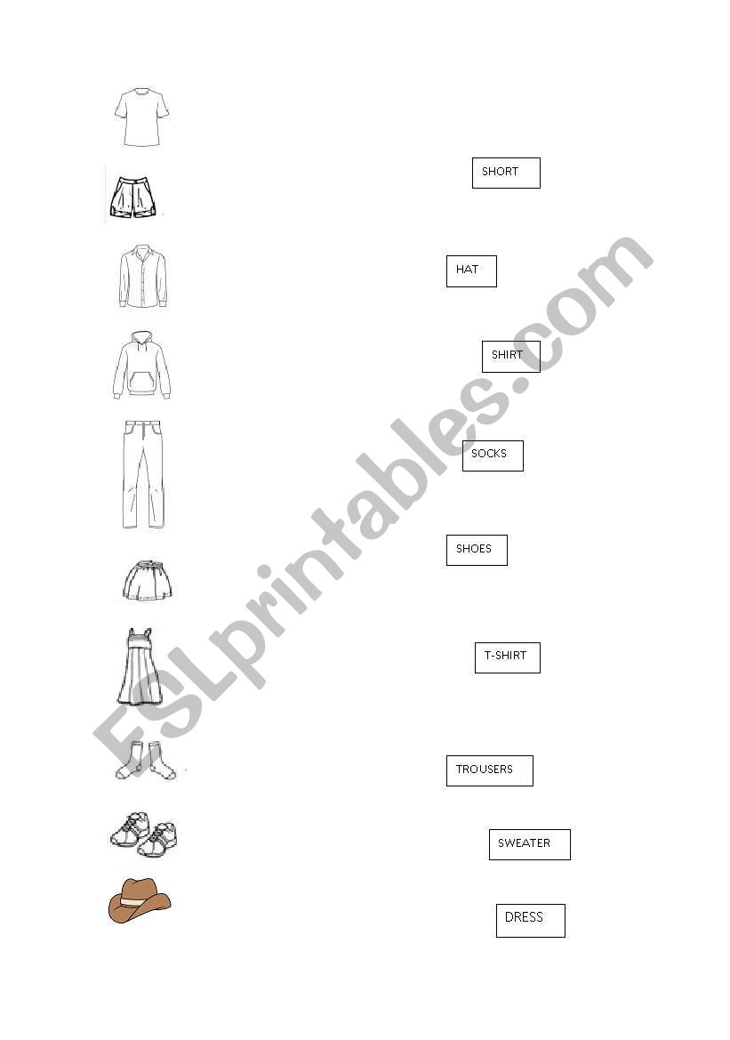 Clothes Matching worksheet