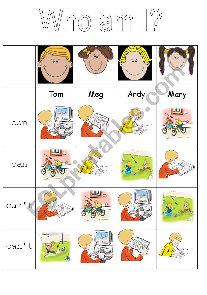 Who am I? worksheet