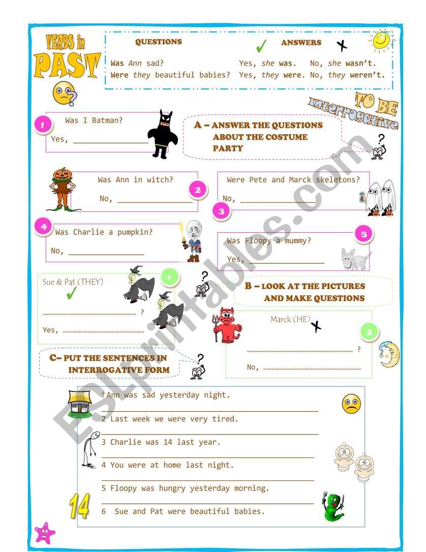 VERBS IN PAST-TOBE-Interregative form