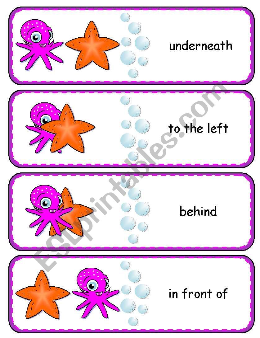 Where is the Octopus Preposition Dominoes and Memory Cards with Poster Part 1 of 4 