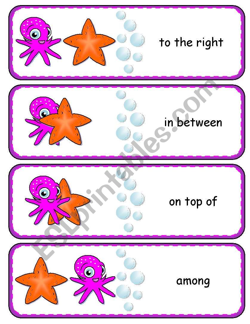 Where is the Octopus Preposition Dominoes and Memory Cards with Poster Part 3 of 4