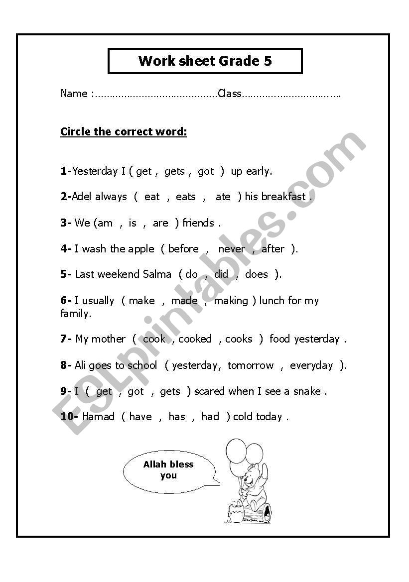 simple past worksheet