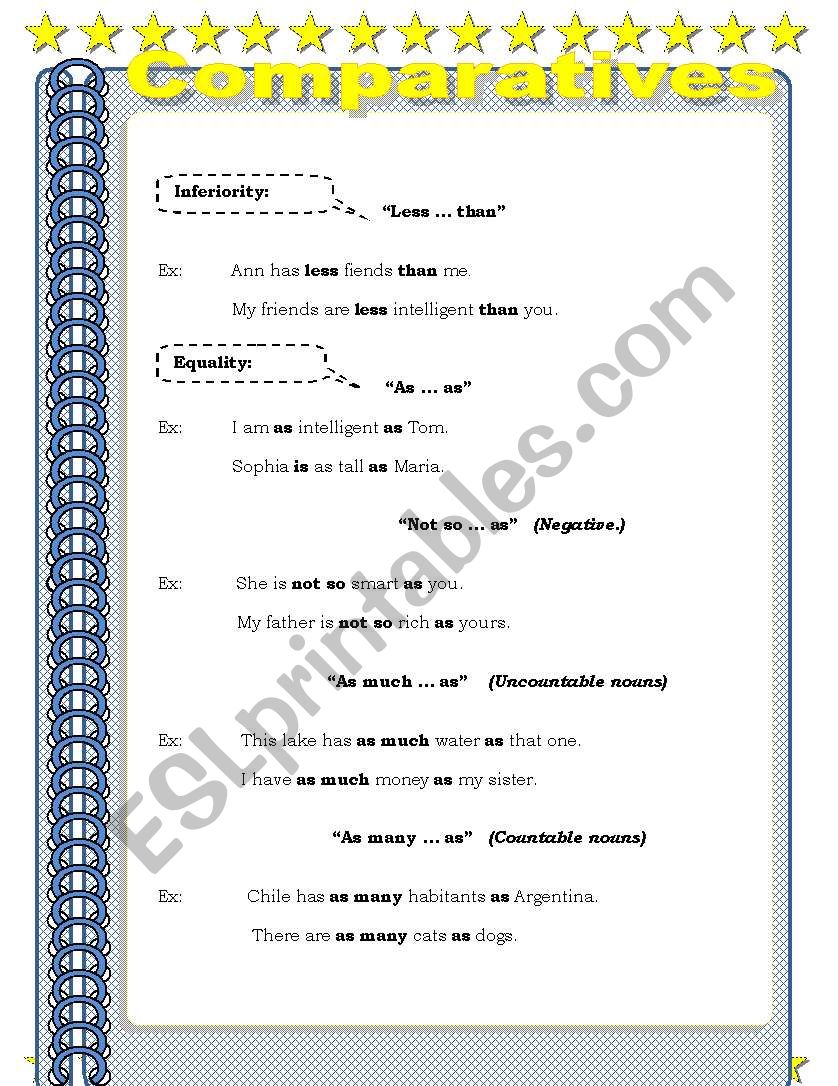 Comparatives worksheet