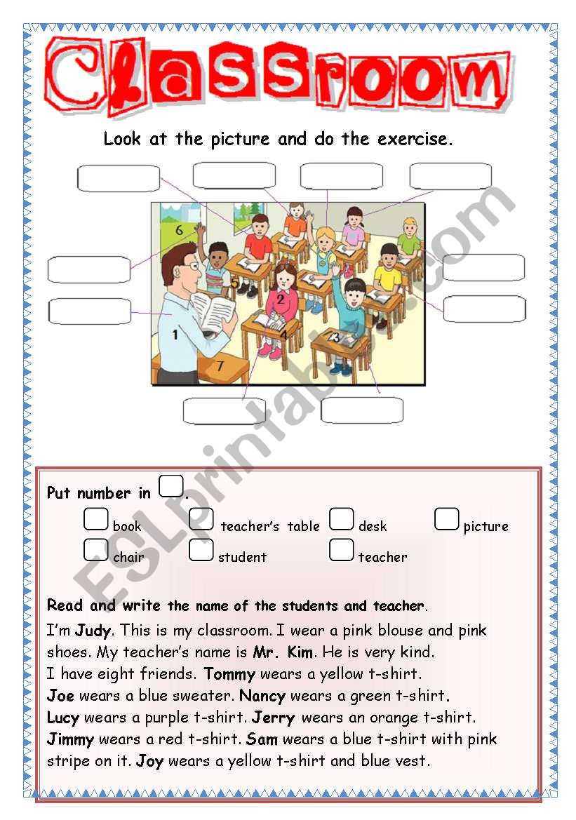 Classroom worksheet