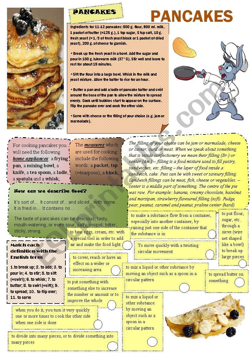 Pancakes worksheet