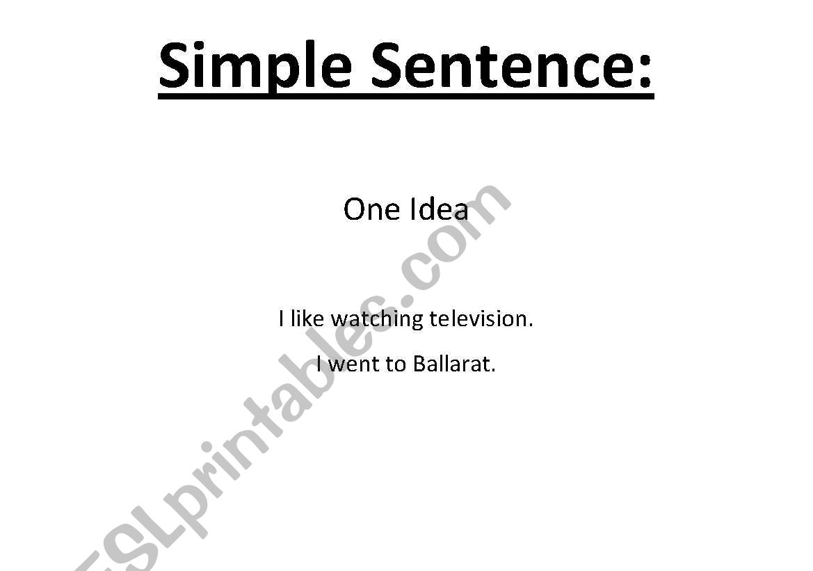 Simple, Compund and Complex Sentence Posters