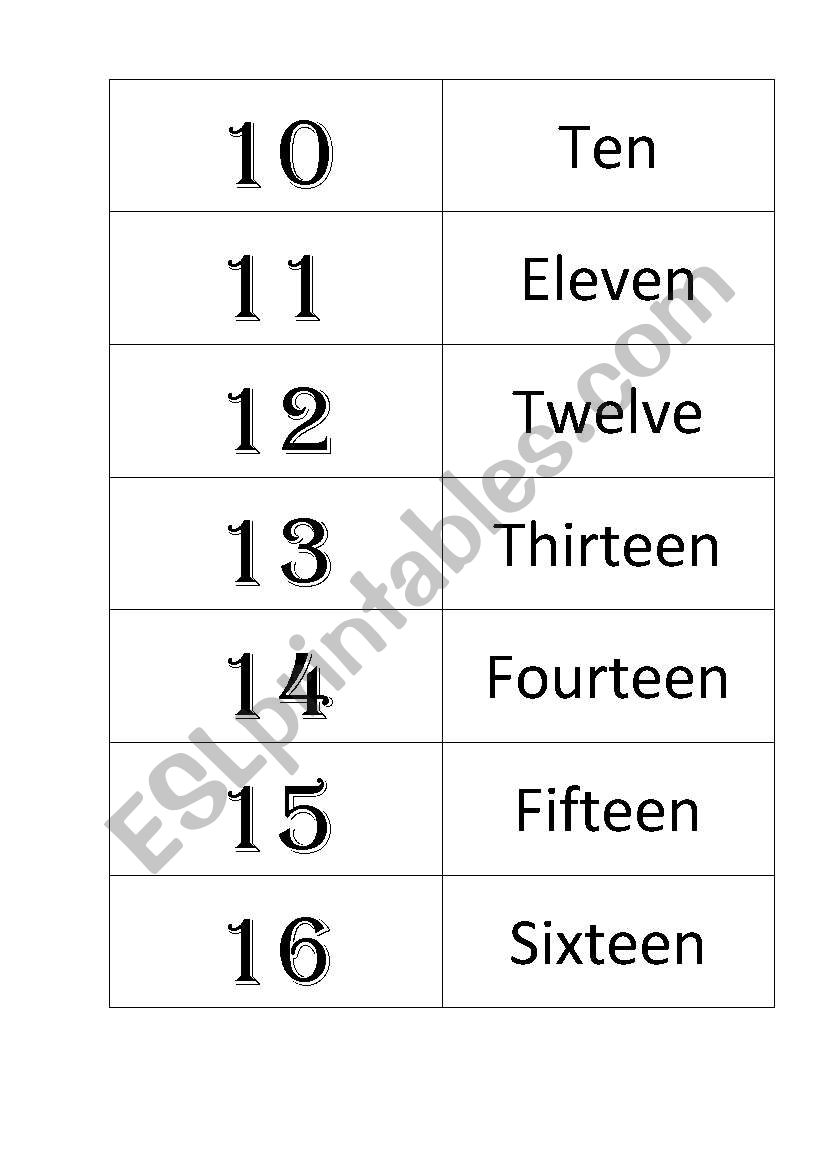 memory game numbers worksheet