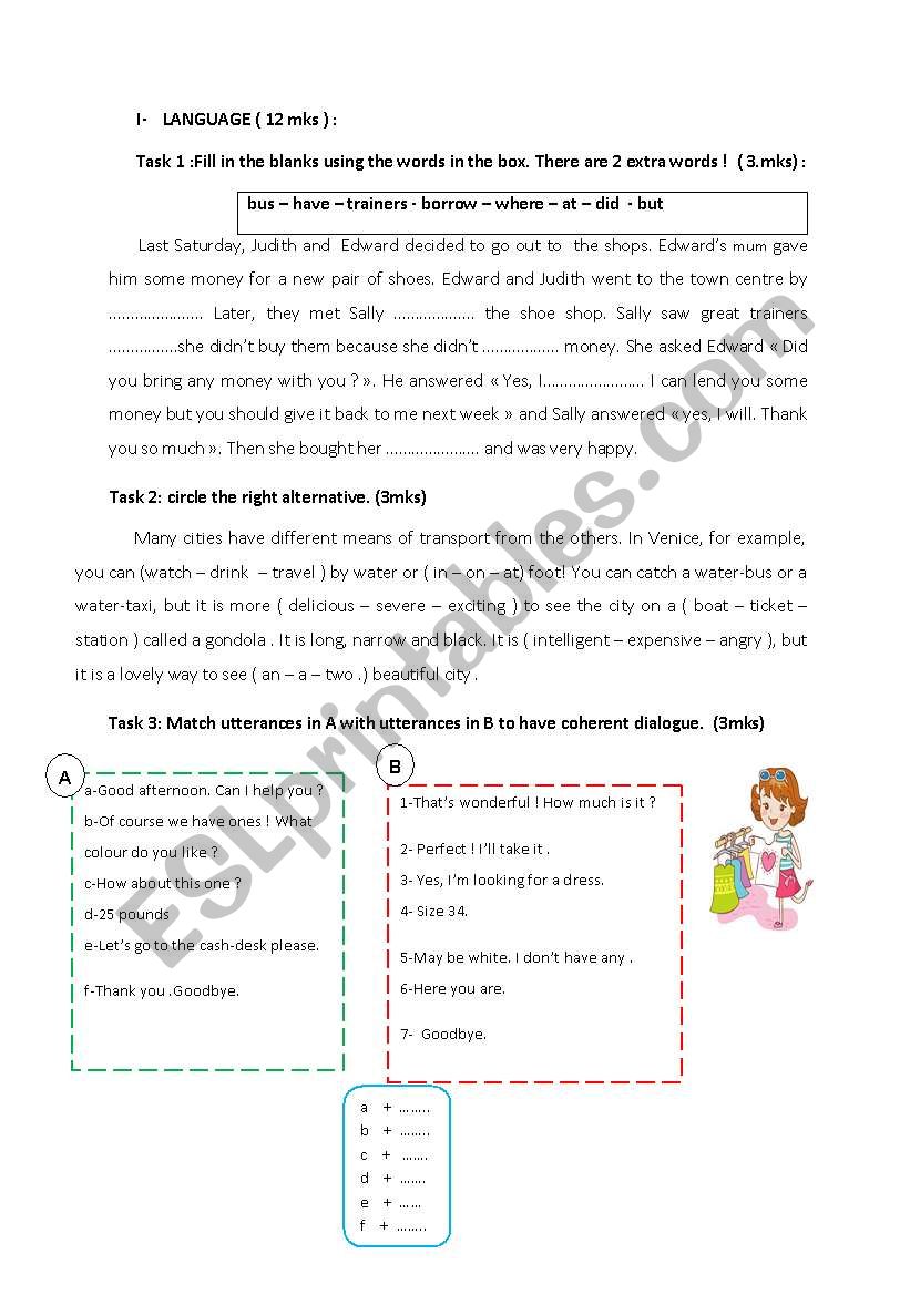 mid term test 3 8th worksheet