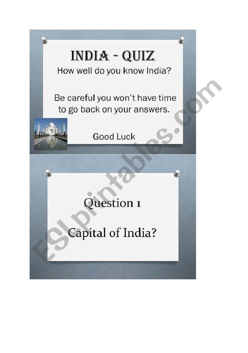 india quiz (format word) worksheet