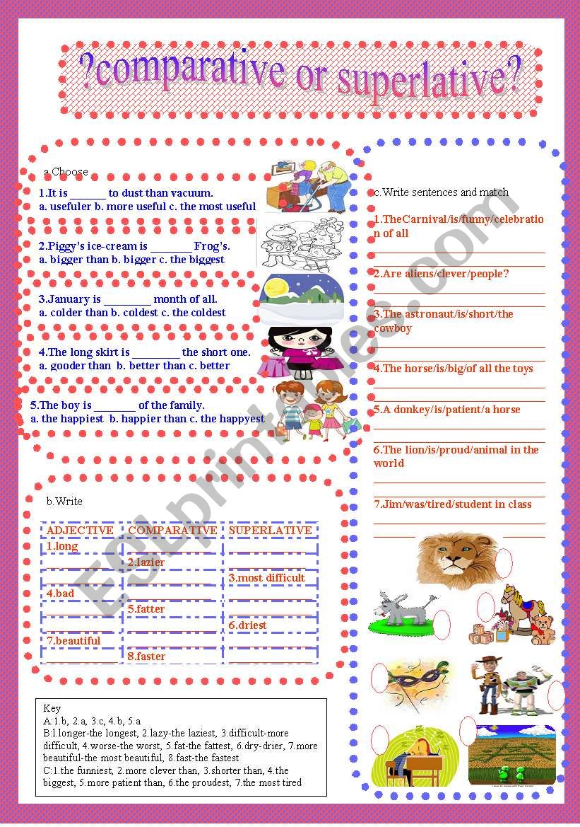 comparative or superlative worksheet