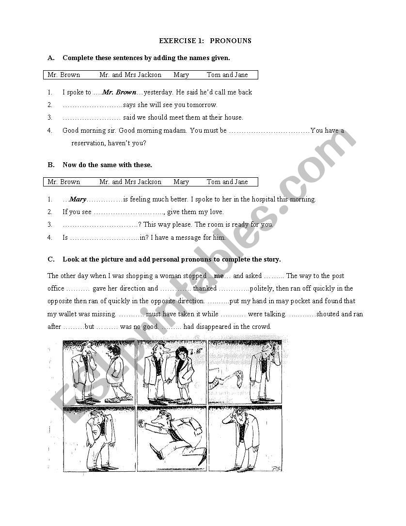 Pronouns  worksheet