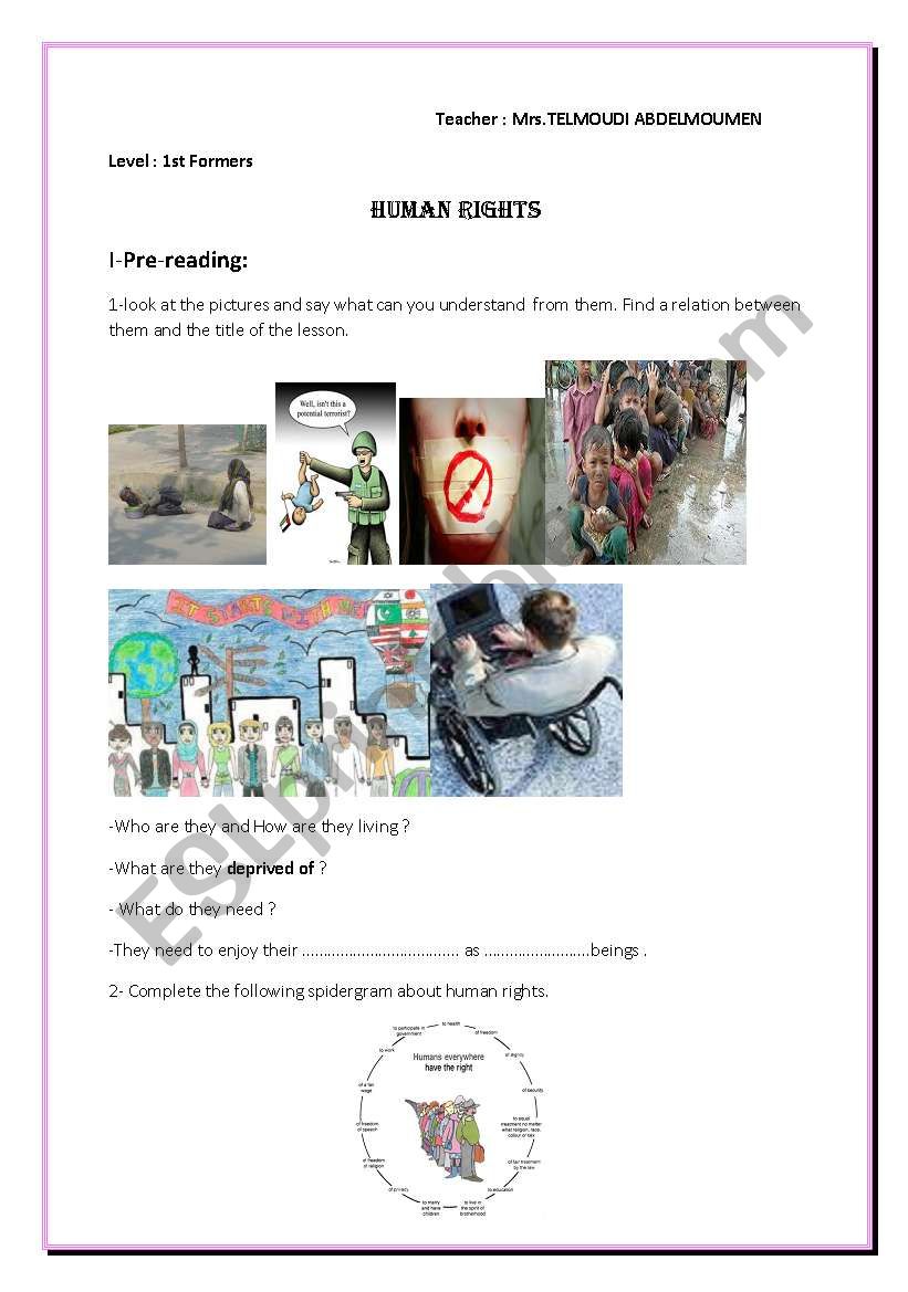 Human Rights worksheet