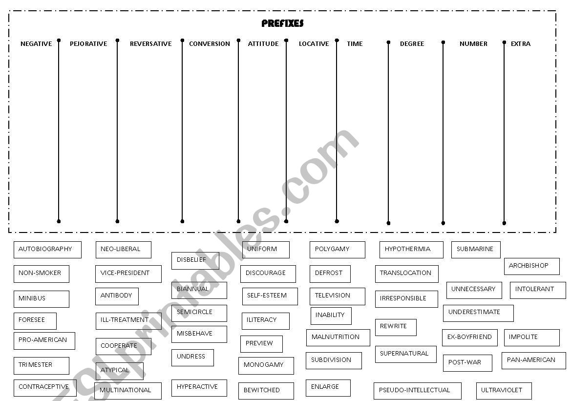 Meaning of the Prefixes worksheet