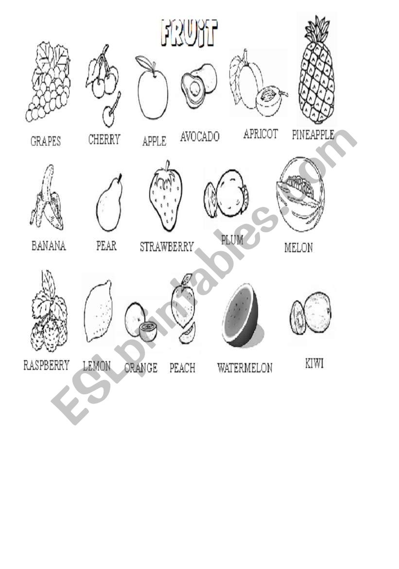 fruit worksheet