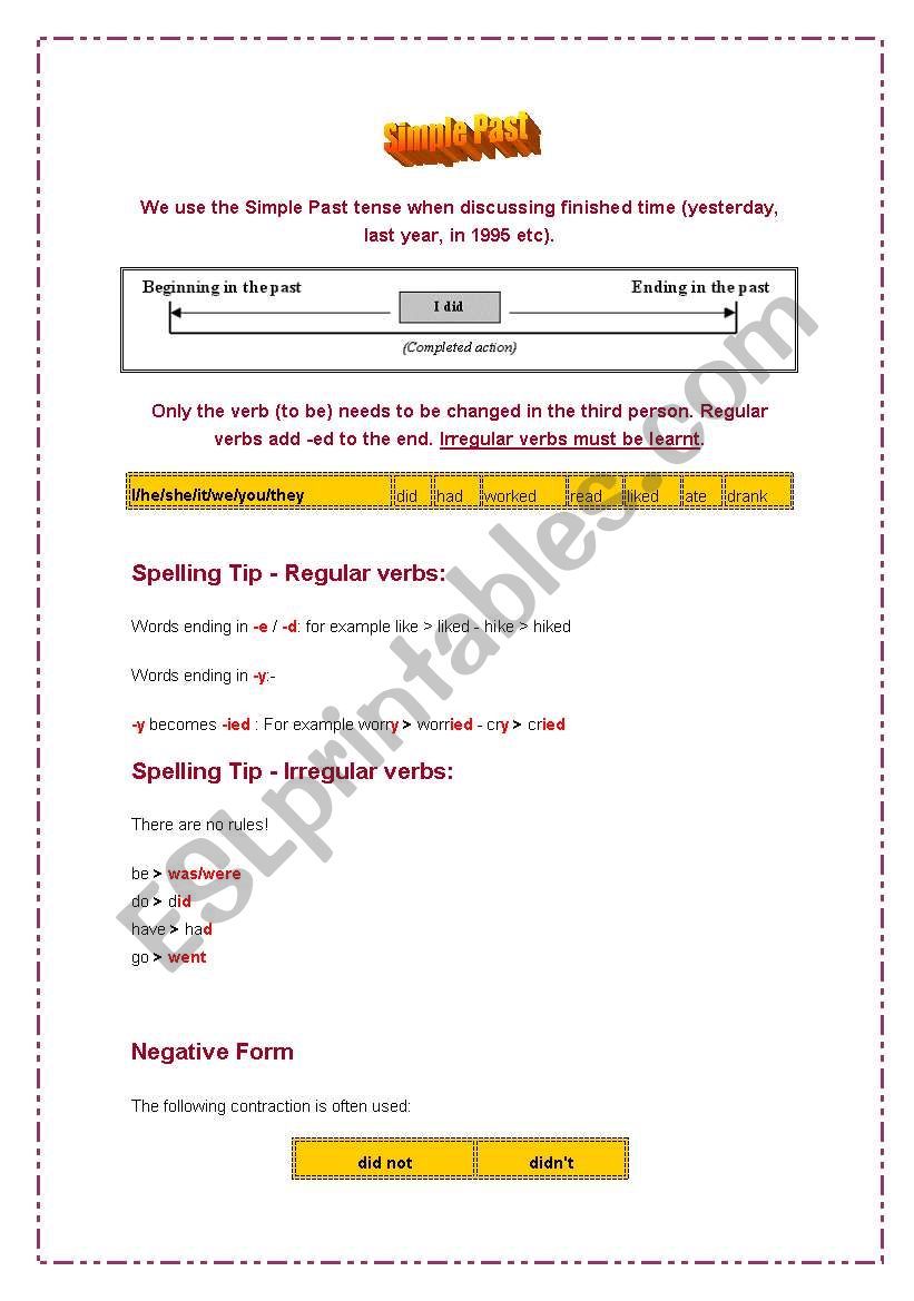 Simple Past worksheet