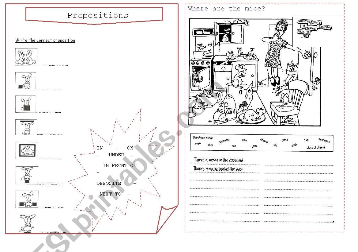 Prepositions worksheet