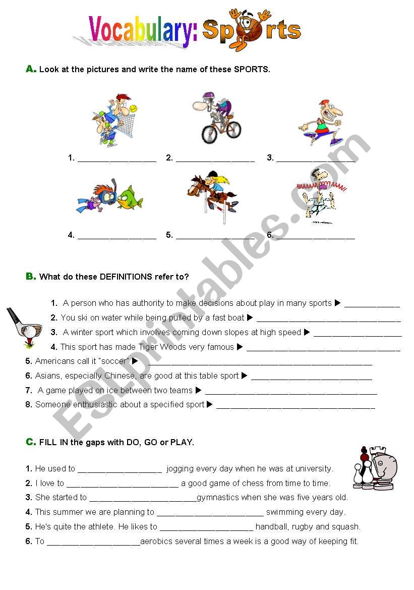 Sports worksheet