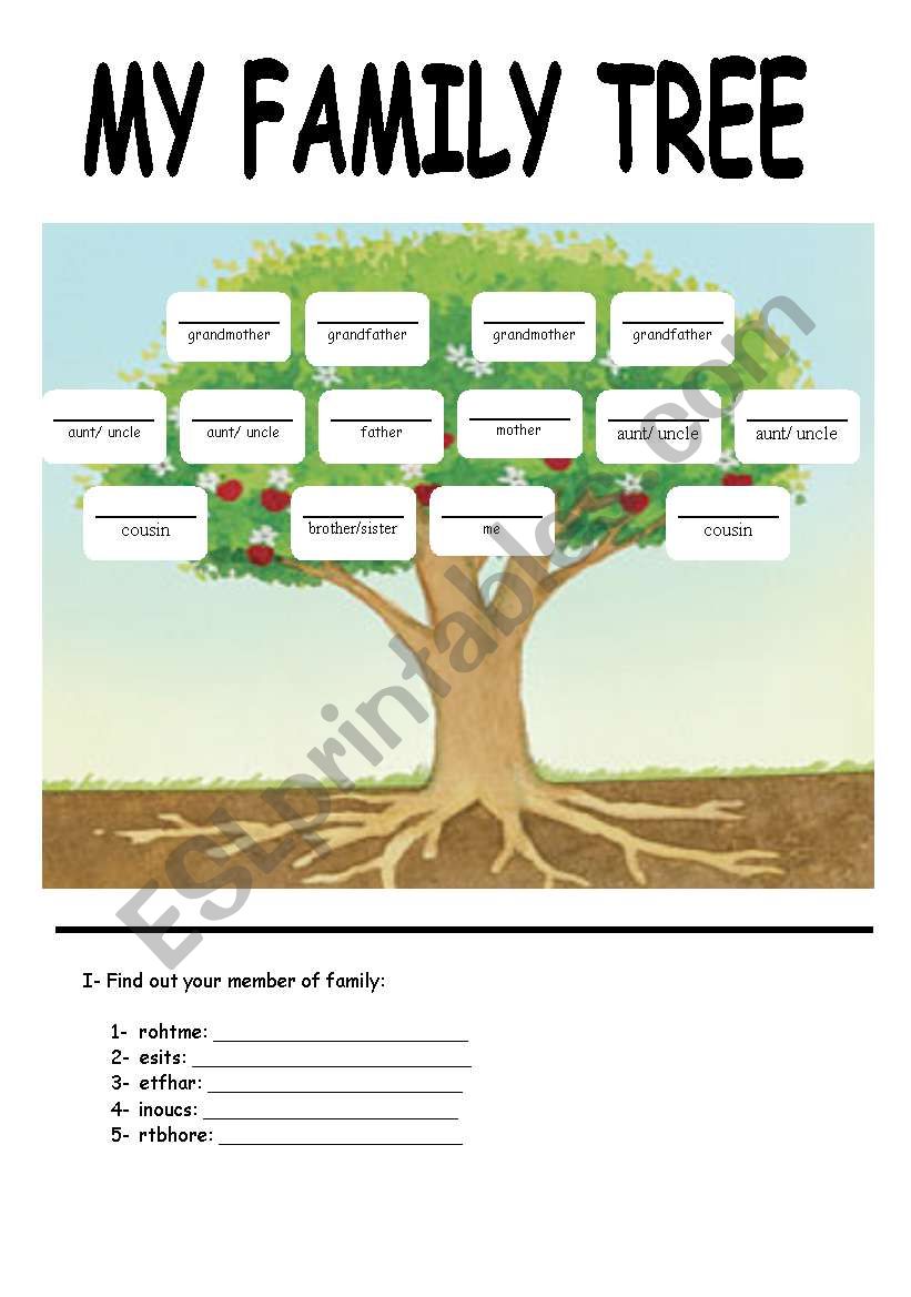 FAMILY TREE worksheet