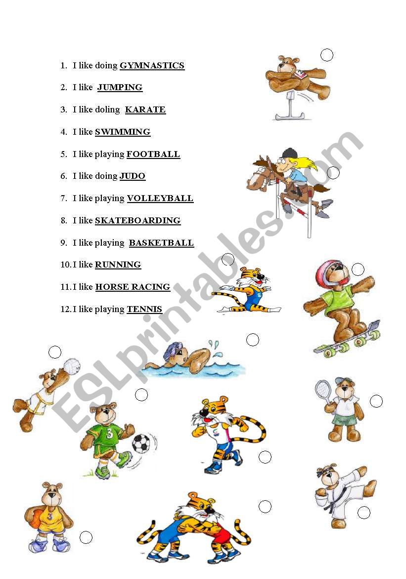 sport worksheet