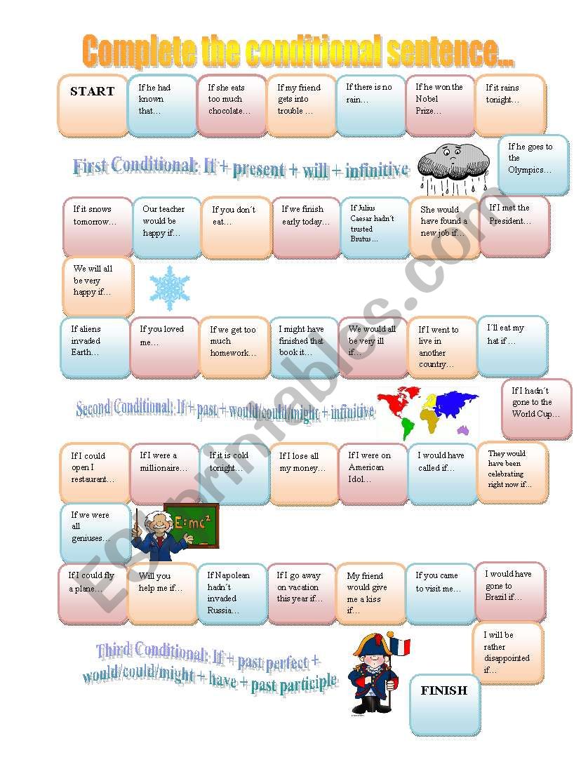 Mixed Conditionals Boardgame  worksheet