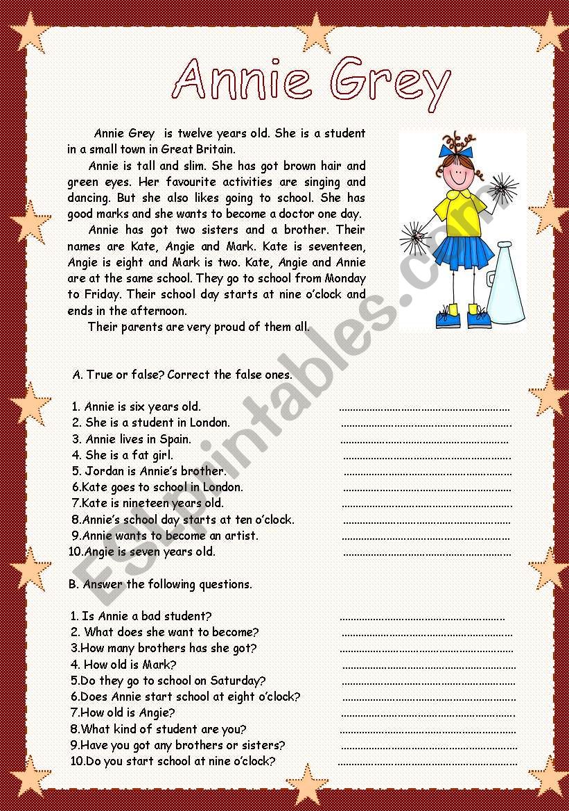 Annie Grey  worksheet