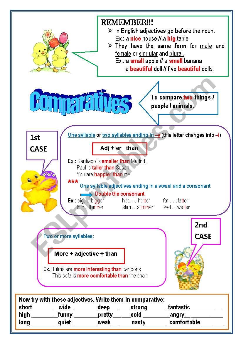 Comparatives worksheet