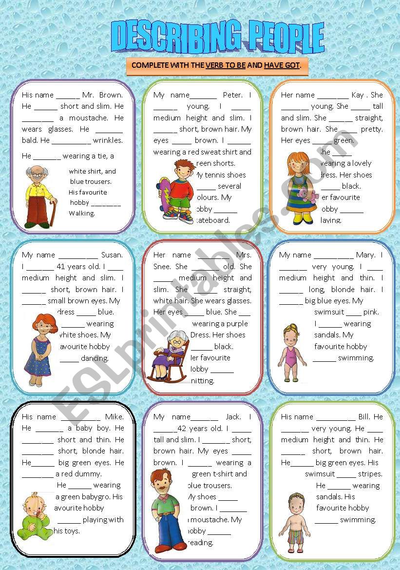 Describing People worksheet