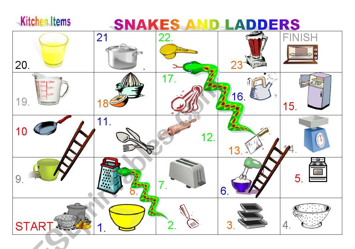 KITCHEN ITEMS - Snakes and Ladders
