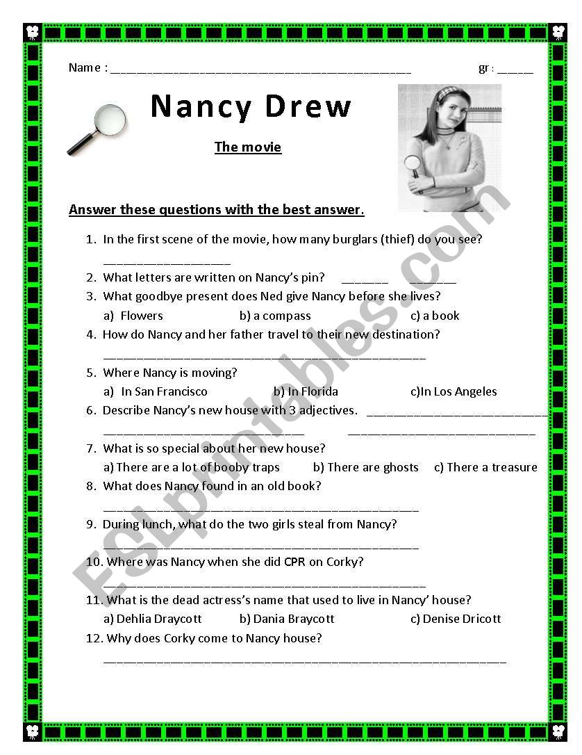 NANCY DREW the movie questions