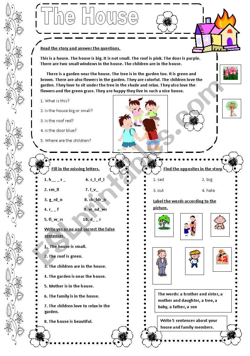 The House worksheet