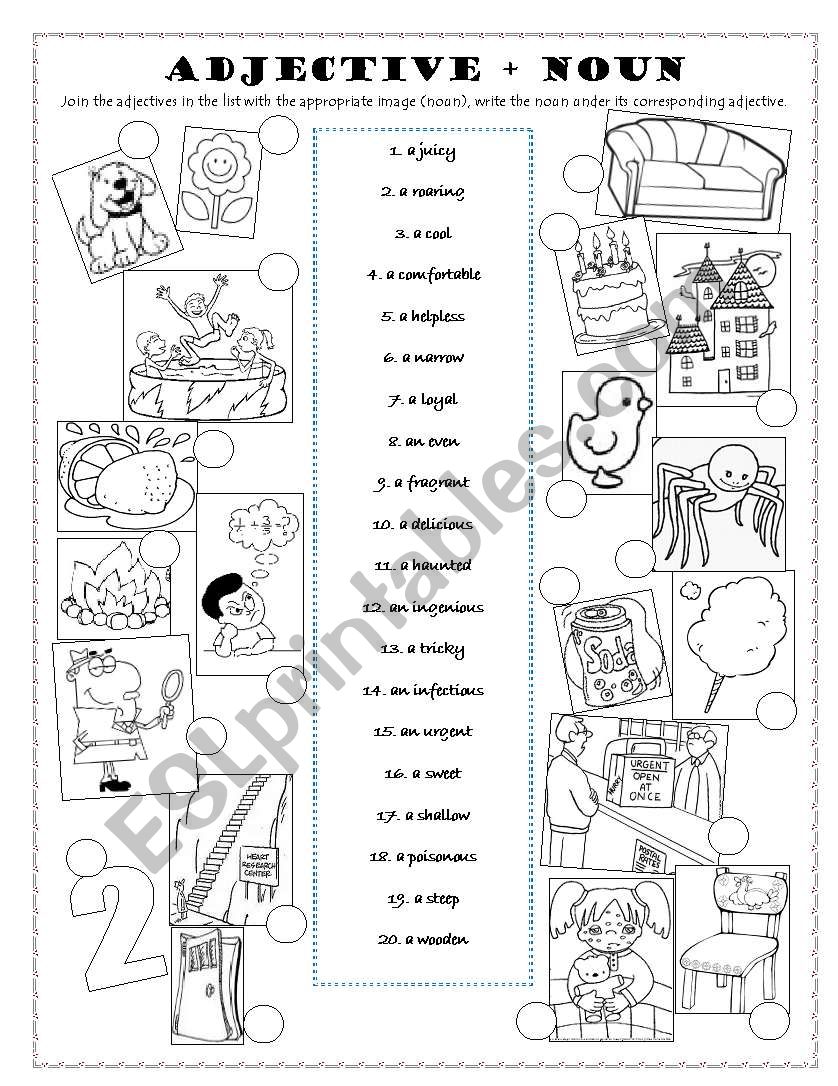 adjectives and nouns worksheet
