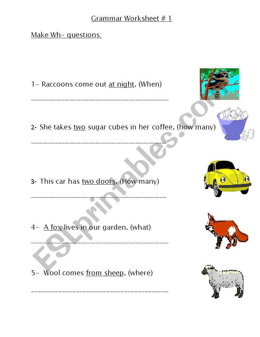 questions worksheet