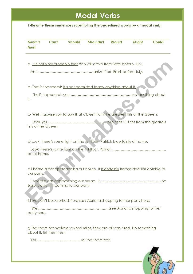 MODAL VERBS worksheet