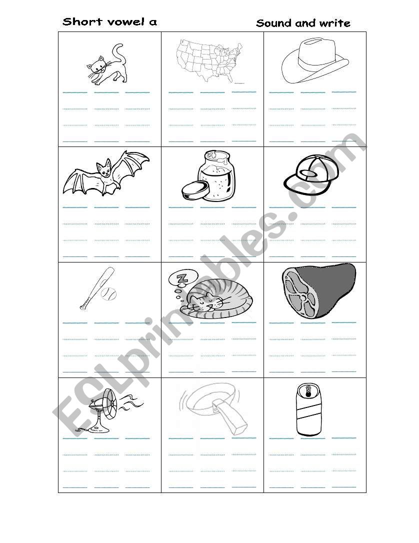 Short vowel a  worksheet