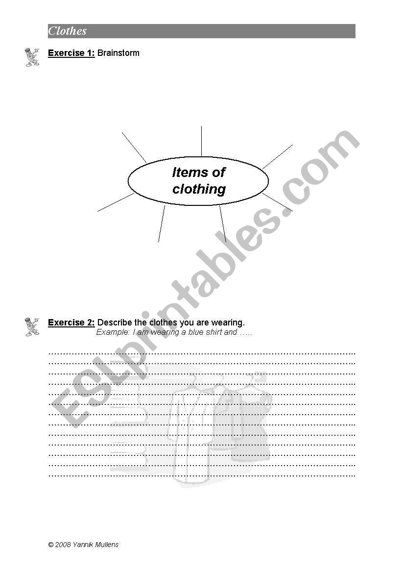 Worksheet: Clothes worksheet