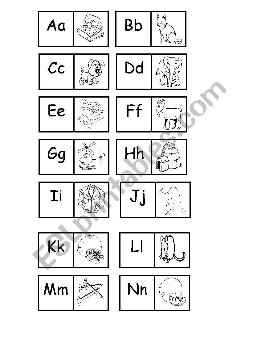 letters domino worksheet