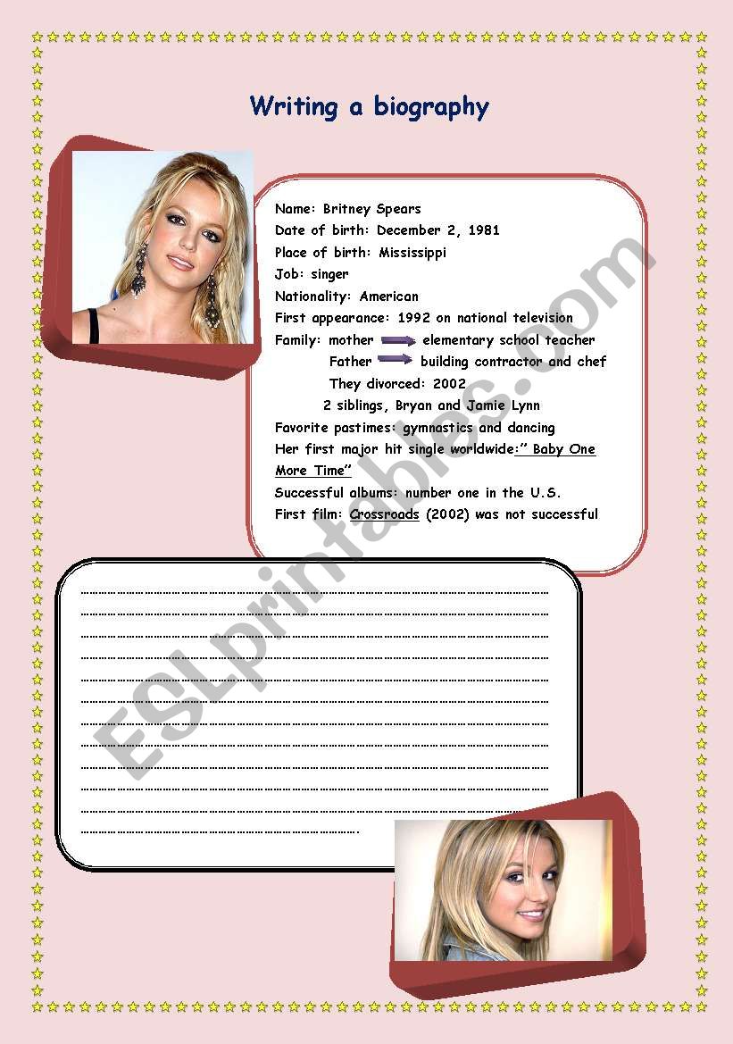 biography  worksheet