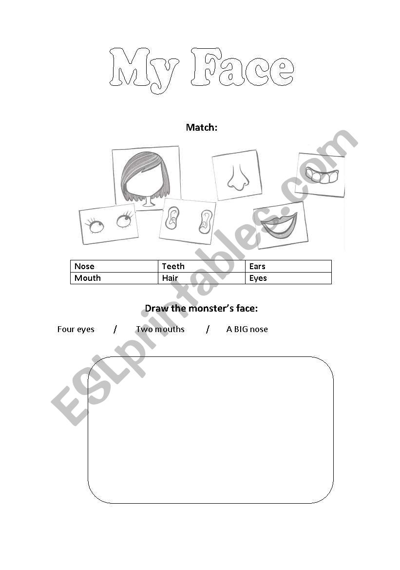 My Face worksheet