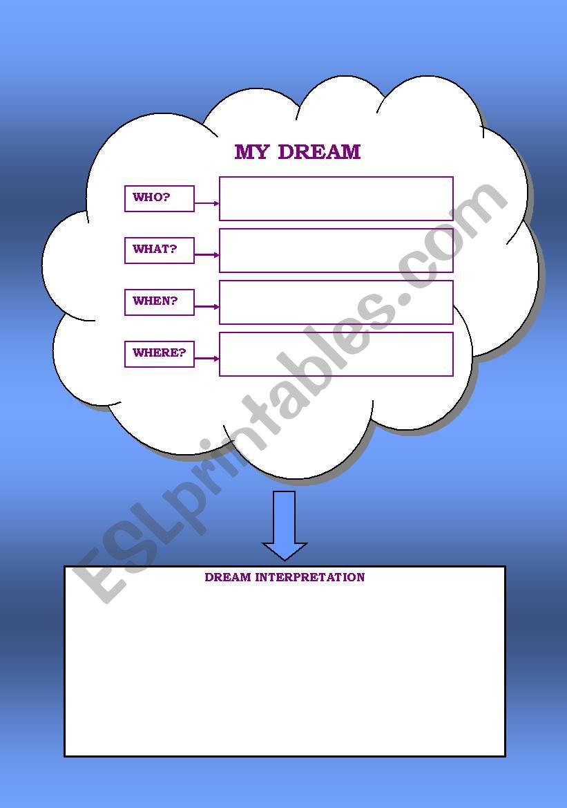 My dream - Graphic organizer worksheet